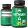 Peak Performance Certified Organic Vitamin A 5000 IU Supplement Capsules High Potency Vitamins Made with Organic Carrot Juice Great for Immune Skin Eye Support Non GMO Vegan Pills Tablets