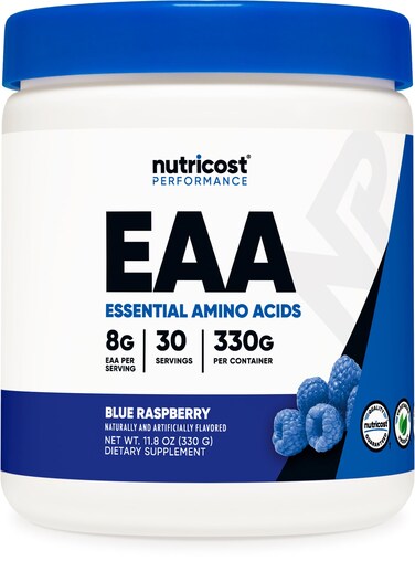 Nutricost EAA Powder 30 Servings Blue Raspberry  Essential Amino Acids  NonGMO Gluten Free Vegetarian Friendly