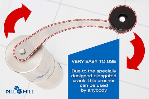 Pill Mill Pill Crusher  Crushes Multiple Tablets to a Fine Powder  Metal Pill Grinder  Tablet Pulverizer Suitable for Travel  Great Feeding Tube use and Pets