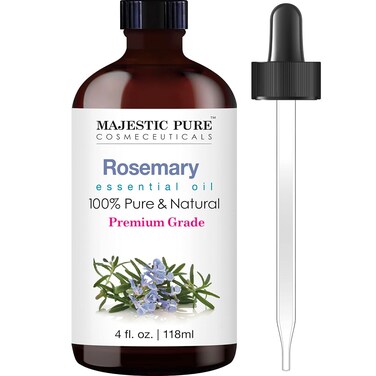MAJESTIC PURE Rosemary Essential Oil  100 Pure and Natural Rosemary Oil  Premium Grade Essential Oils for Hair Care Home Diffusers Skin Aromatherapy Massage and Humidifiers  4 Fl Oz