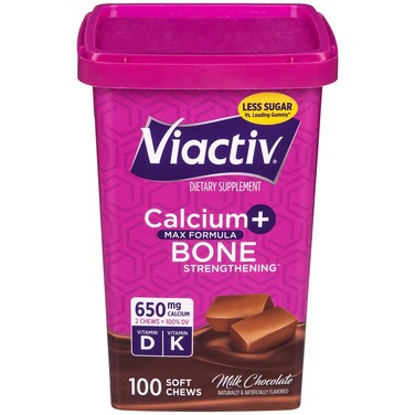 ViactivCalcium Vitamin D3 Supplement Soft Chews Milk Chocolate 100 Chews  Calcium Dietary Supplement for Bone Health