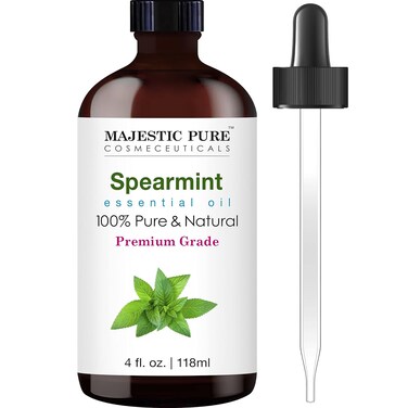 MAJESTIC PURE Spearmint Essential Oil  100 Pure and Natural Spearmint Oil  Premium Grade Essential Oils for Hair Care Home Diffusers Skin Aromatherapy Massage and Humidifiers  4 Fl Oz