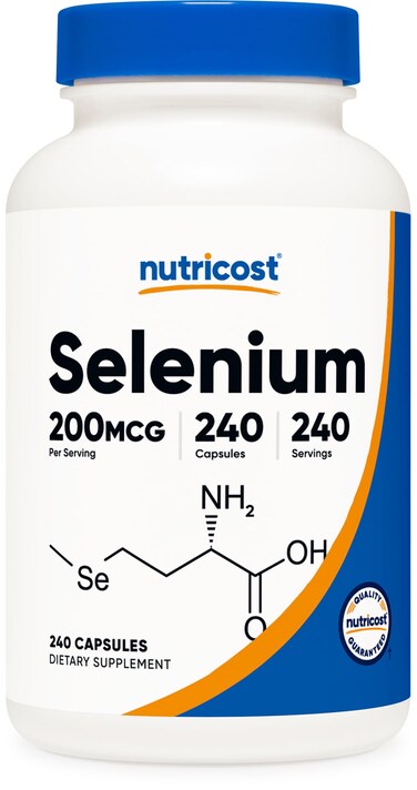 Nutricost Selenium 200mcg 240 Vegetarian Capsules NonGMO Gluten Free LSelenomethionine