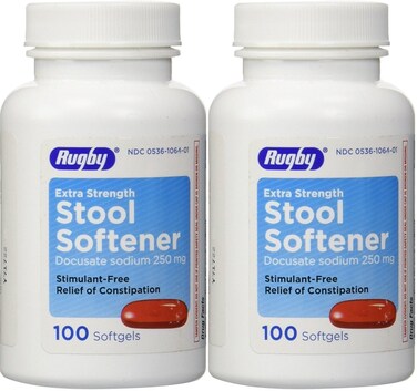 Docusate Sodium Extra Strenght 250 mg 200 Softgels for Gentle Reliable Relief from Occasional Constipation 100 Softgels per Bottle Pack of 2 Bottles