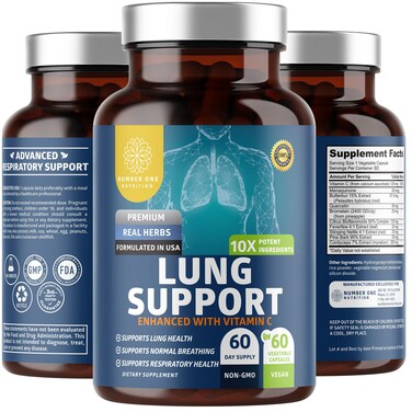Number One Nutrition N1N Premium Lung Support Supplement 10 Potent Ingredients Natural Lung Cleanse  Detox with Quercetin Bromelain and Vitamin C to Help Support Respiratory Health 60 Veg Caps