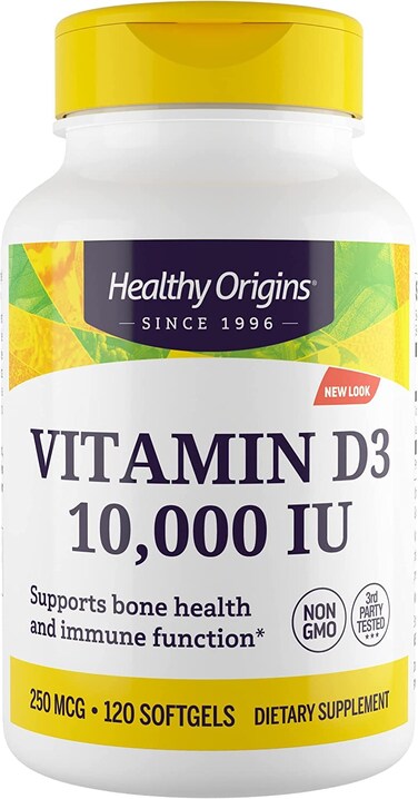 Healthy OriginsVitamin D3 Lanolin 10000 IU Softgel  Bone Health and Immune Support Supplement  Easily Absorbable Vitamin D Supplements  GlutenFree Vitamin D3 Supplement  120 Softgels