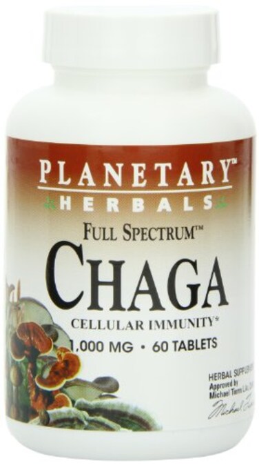 Planetary Herbals Chaga Full Spectrum Enhance Cellular Immunity 60 Tablets