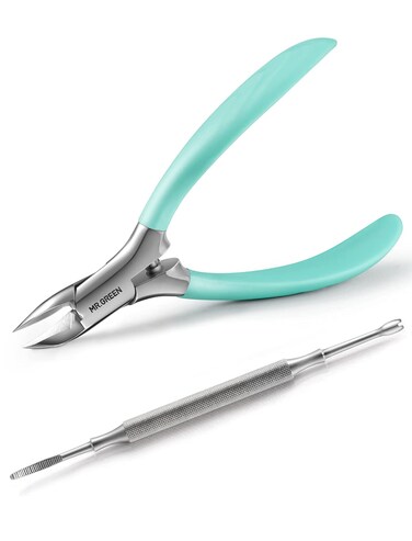 MRGREENNail Clippers for Thick  Ingrown Toenails Heavy Duty Professional paronychia Tools with Ingrown Nail FileStainless Steel Toe nail Clipper with Rubber Handle for Men Women Elderly