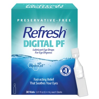 Refresh Digital PF Lubricant Eye Drops PreservativeFree 001 Fl Oz SingleUse Containers 30 Count Pack of 1