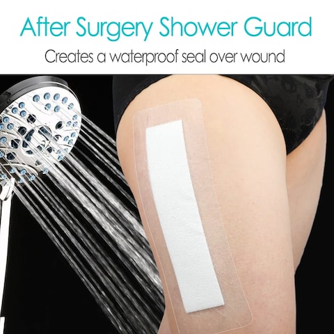 Large Waterproof Bandages for Knee Replacement Surgery Hip Surgery Wound Shower Cover Long Incision Post Back Surgical Island Dressing Bordered Gauze with NonStick Pad 4x10 25 Pack
