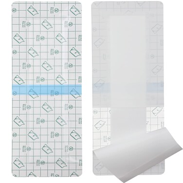 Large Waterproof Bandages for Knee Replacement Surgery Hip Surgery Wound Shower Cover Long Incision Post Back Surgical Island Dressing Bordered Gauze with NonStick Pad 4x10 25 Pack