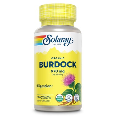 Solaray Organic Burdock Root 970 mg Digestive Support Supplement USDA Burdock Root Organic Vegan Lab Verified 60Day MoneyBack Guarantee 50 Servings 100 Organic Capsules