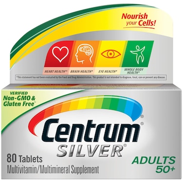 Centrum Silver Adult 80 Count MultivitaminMultimineral Supplement Tablet Vitamin D3 Age 50