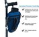 Forearm Crutch Bag Lightweight and Waterproof Forearm Crutch Accessories Storage Pouch with Triangle Shape Universal Crutch Accessories Bag with Mesh Pocket to Organize Daily Essentials Blue