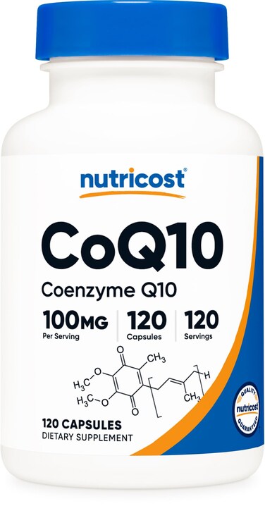 Nutricost CoQ10 100mg 120 Vegetarian Capsules 120 Servings  High Absorption Vegetarian NonGMO Coenzyme Q10