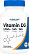 Nutricost Vitamin D3 5000 IU 240 Softgels  NonGMO and Gluten Free Vitamin D