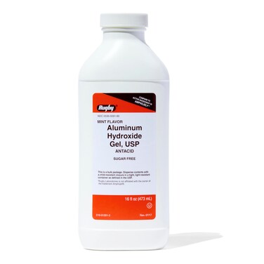 Rugby 320 mg Aluminum Hydroxide Gel USP  Antacid Liquid  Upset Stomach Acid Indigestion and Heartburn Relief  SugarFree  Mint Flavored  16 Fl Oz