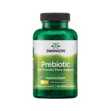 Swanson Prebiotic Capsules  Promotes Friendly Flora Support  Overall Digestive Health  Prebiotic Fiber Promoting Gut Health  Immune Health Support  120 Veggie Capsules 750mg Each 1 Pack