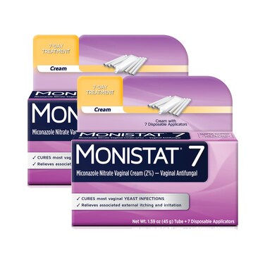 Monistat 7 Day Yeast Infection Treatment for Women 7 Miconazole Cream Applications with Disposable Applicators 2 Pack