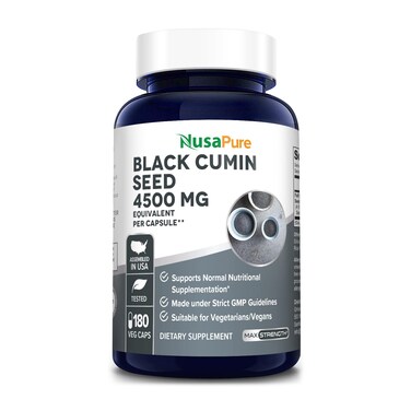 NusaPureFull Spectrum Black Cumin Seed Extract 4500mg 180 Veggie Powder Caps Extract Ratio 101 NonGMO Gluten Free NonOily