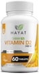 HAYATVitamins Vegan Vitamin D2 2400 IU 60 MCG Dietary Supplement for Bone Teeth Muscle and Immune Health Support 2 Month Supply All Natural Certified Halal 60 Tablets Made in The USA