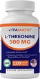 Vitamatic LThreonine 500 mg 120 Vegetable Capsules  Promotes Healthy Liver Cardiovascular  Structural Function