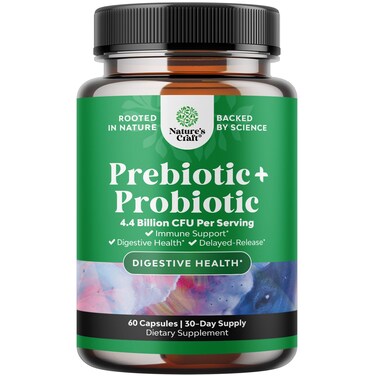 Prebiotics and Probiotics Gut Health Supplement  Super Potent Digestive Health Acidophilus Probiotic Capsules with Men and Womens Probiotics and Prebiotics for Colon Digestive Support and Immunity