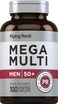 Piping Rock Multivitamin for Men 50 and Over  100 Caplets  Mega Men Multivitamins  Mega Men 50 Plus  Daily Multivitamin  NonGMO Gluten Free Supplement