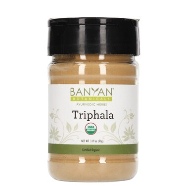 Banyan Botanicals Triphala Powder  Organic Formula of Amla Haritaki  Bibhitaki  for Daily Detoxifying Cleansing  Rejuvenation  Maintains Regularity  Spice Jar  NonGMO Sustainably Sourced