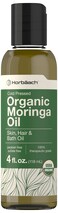 Horbach Organic Moringa Oil  4 fl oz  for Face Hair and Skin  100 Therapeutic Grade  Paraben and Sulfate Free NonGMO