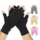 Vive Rheumatoid Arthritis Gloves  Men and Women Fingerless Compression Wrap for Hand Pain and Osteoarthritis  Black Hand Wrap for Arthritic Joint Symptom Relief  Open Finger Fit XSmall