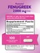 Natures Truth Fenugreek Seed Capsules for Women  2000mg  100 Powder Capsules  NonGMO and Gluten Free Supplement