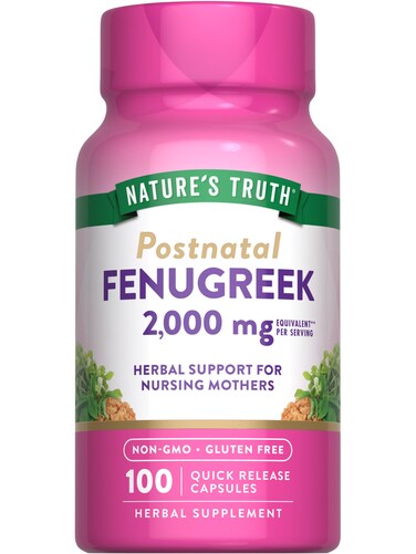 Natures Truth Fenugreek Seed Capsules for Women  2000mg  100 Powder Capsules  NonGMO and Gluten Free Supplement