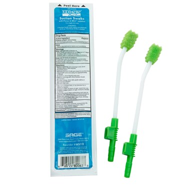 Toothette Oral Care Single Use Suction Swab System with PeroxAMint Solution  Each 1 SystemPackage