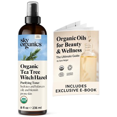 Sky OrganicsOrganic Tea Tree  Witch Hazel for Face Purifying Facial Toner to Hydrate Soothe Cleanse and Balance BlemishProne Skin Helps Minimize The Appearance of Pores 8 fl Oz  236 ml