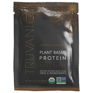 TruvaniVegan Pea Protein Powder  Chocolate  20g Organic Plant Based Protein  1 Serving  Keto  Gluten  Dairy Free  Low Carb  No Added Sugar