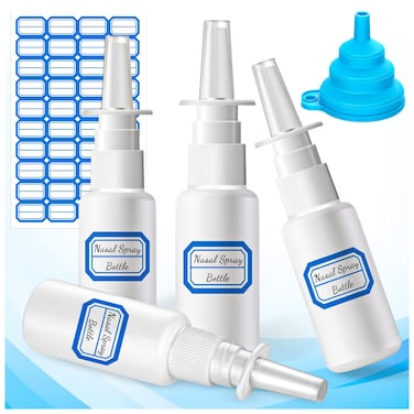 6 Pcs Nasal Spray Bottle Small Premium Empty Nose Spray Bottle Refillable Fine Mist Sprayers Atomizers with Funnels and Labels