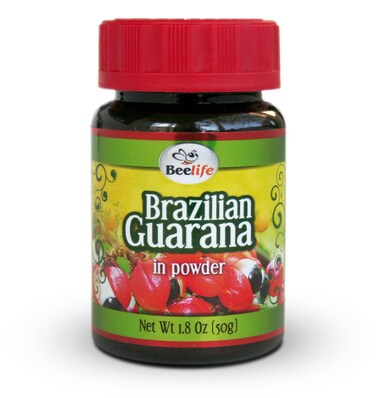 Beelife Brazilian Guarana Powder  Natural Caffeine Supplements from Brazil  Energy  Mental Focus Muscle Strength Support  Zero Gluten No Sugar Vegan Pre Workout for Men  Women  50g