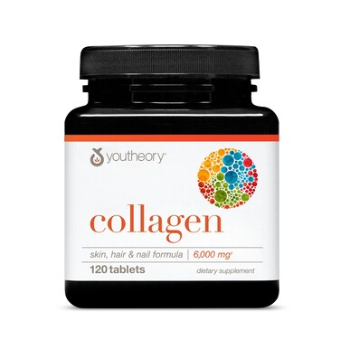 YoutheoryAdvanced Collagen  6000 mg Collagen  with Vitamin C  for Hair Skin  Nails  Collagen Supplements for Women and Men  120 Tablets