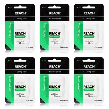 Reach 55 YD Floss  Mint Flavored  6 Pack