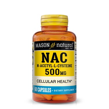 MASON NATURAL NAC NAcetyl LCysteine 500 mg  Supports Cellular Health Immune System Booster for General Wellness 60 Capsules