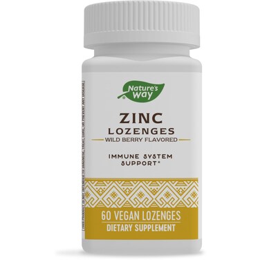 Natures Way Zinc Lozenges with Vitamin C  Echinacea Immune Support Wild Berry Flavored 60 Lozenges Packaging May Vary
