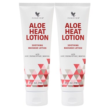 Forever Living  Forever Aloe Heat Lotion with Menthol  Eucalyptus  Relaxation and Skin Nourishment  VeganFriendly Formula  4 fl oz Pack of 2