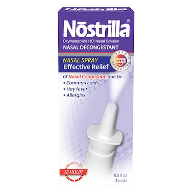Nostrilla Nasal Decongestant Effective Relief of Nasal Congestion Up to 12 hours of Relief 050 FL OZ