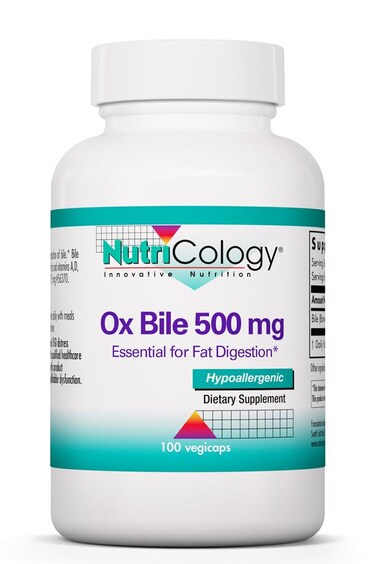 NutricologyOx Bile 500 mg  Ox Bile Supplements for No Gallbladder Digestive Enzymes for Liver Fat Digestion Support Hypoallergenic Gallblader Supplements  100 Capsules 1Pack