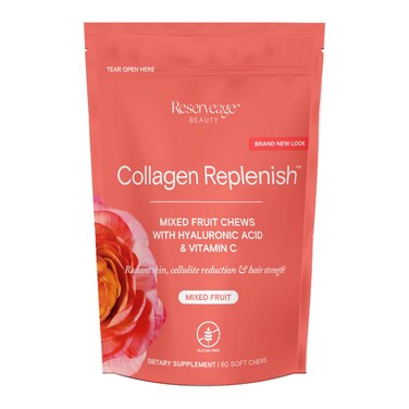 Reserveage Beauty Collagen Replenish Chews Supplement for Skin Care and Hair Growth Supports Collagen and Elastin Nail Care Supplement 60 Soft Chews 20 Servings