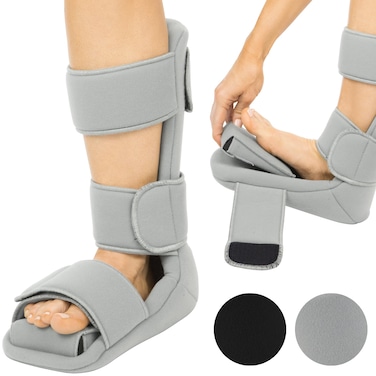 Vive Plantar Fasciitis Night Splint Plus Trigger Point Stretch Wedges  Soft Leg Brace Support Orthopedic Sleeping Immobilizer Stretch Boot Medium Mens 558 Womens 795
