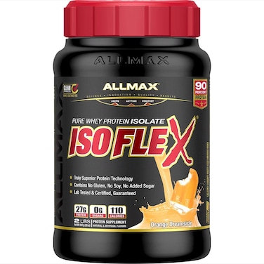ALLMAX NutritionISOFLEX  100 UltraPure Whey Protein Isolate  Orange 2 Pound
