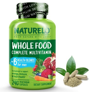 NATURELOMens Multivitamins  Whole Food Multivitamin for Men with Vitamins Minerals  240 Vegetarian Capsules for Energy Brain Heart Eye Health