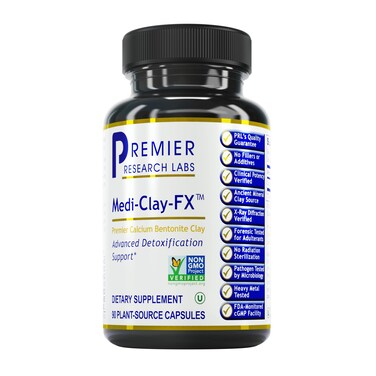 Premier Research Labs MediClayFX Bentonite Clay Capsules for Detoxification  Food Grade Smectite Supplement  Absorb Toxins Supports Cellular Health and Mold Detox  60 Capsules